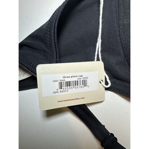 Bare Necessities Side Support Bra Black‎ Underwire Three Piece Cup 32DD NWT - Picture 6 of 8